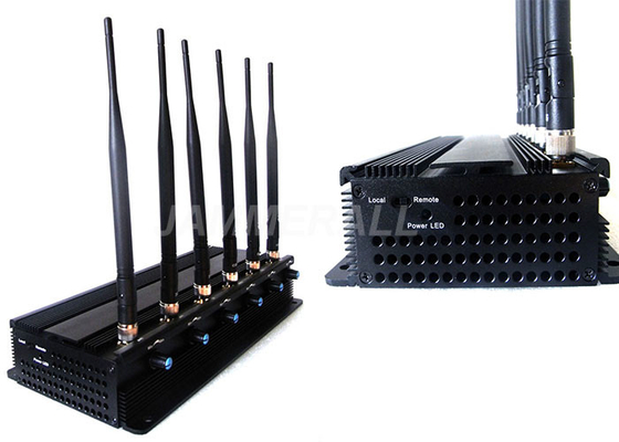 Adjustable 3G 4G Cell Phone Signal Jammer / GPS Jammer With Remote Control