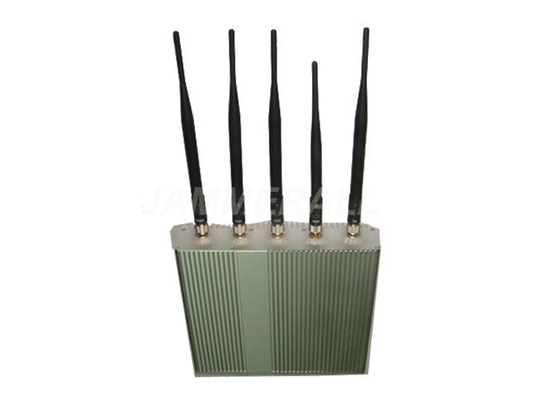 5 Antennas Cell Phone Signal Jammer For 3G GSM CDMA DCS With Remote Control