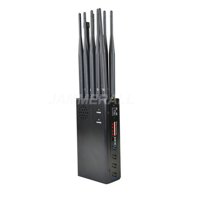 10 Antennas Portable Cell Phone Jammer , LOJACK GPS WiFi Signal Disruptor