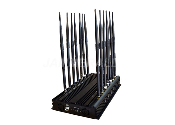 Adjustable UHF VHF Jammer / 3G 4G Signal Jammer Powerful With 14 Antennas