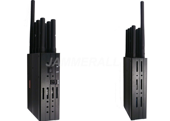 Portable 3G 4G Cell Phone Signal Jamming Device , 8 Band GPS WiFi Jammer