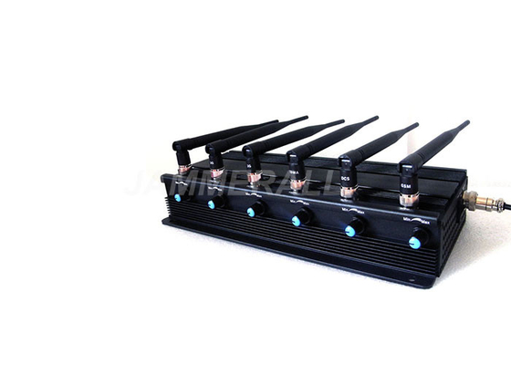 15 W Adjustable High Power Signal Jammer 6 Antennas Type For WiFi / GPS
