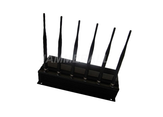 Desktop 6 Antennas Cell Phone Jammer For GPS / Lojack / 3G / UHF Signal
