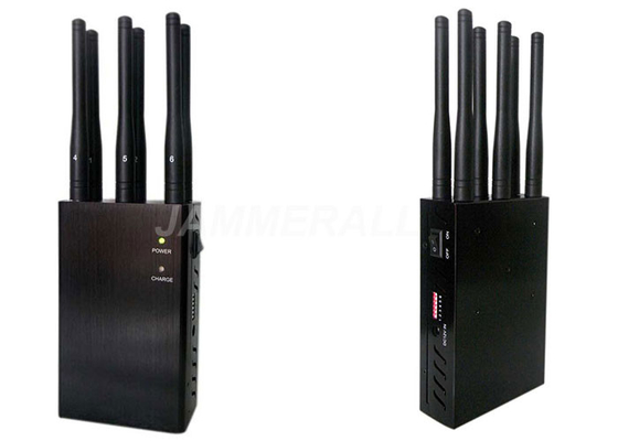 Selectable Handheld Mobile Phone Jammer 6 Antennas Type For GPS 3G 4G Signals