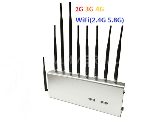 Desktop 2G 3G 4G Mobile Signal Blocker , 2.4G 5.8G WiFi Cell Phone Jammer