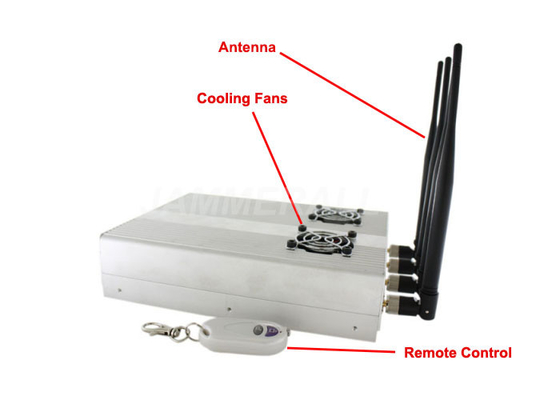 Desktop Cell Phone Signal Jammer , CDMA / 3G / GSM Blocker With 2 Cooling Fans